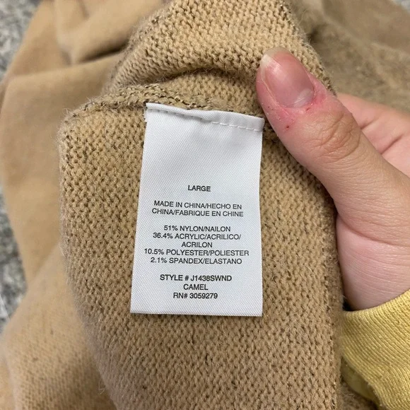 THREAD & SUPPLY Open Front Sweater Cardigan in Camel Size Large - Picture 9 of 9